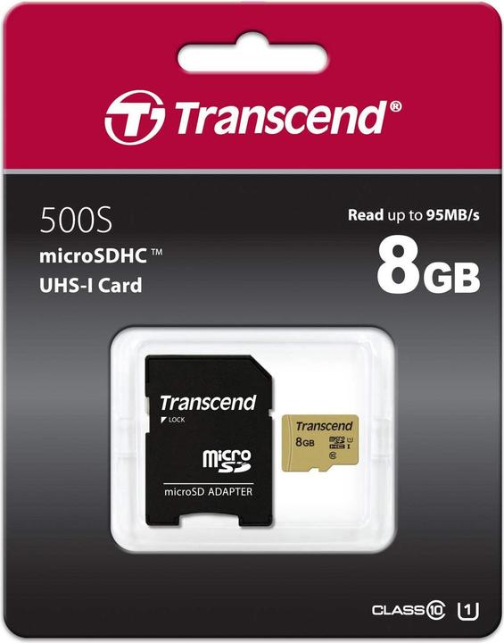 Produktbild Transcend 8GB UHS-I U1 SD CARD (8 GB, microSDXC, U1, UHS-I)