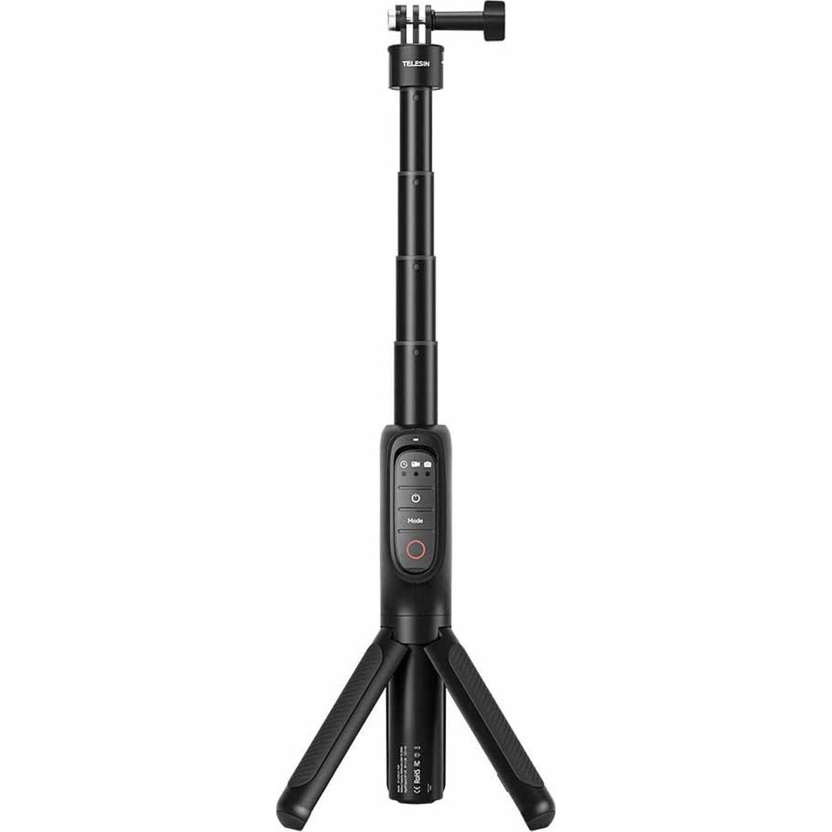 Telesin Bastone per selfie con telecomando ricaricabile Shorty, Accessori action cam, Nero