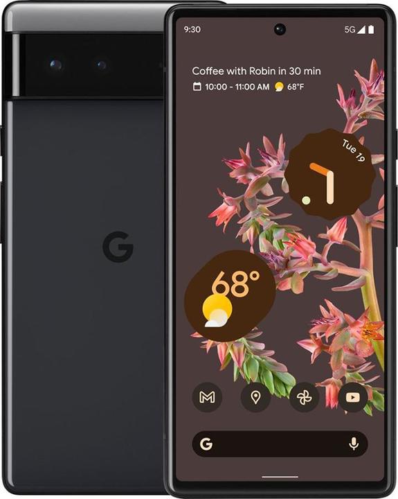 Produktbild Google Pixel 6 (128 GB, Stormy Black, 6.40", SIM + eSIM, 50 Mpx, 5G)