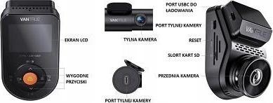 Image du produit Vantrue Wideorejestrator S1 PRO Sonnet (Écran intégré, WiFi, Microphone intégré, Indicateur intégré)