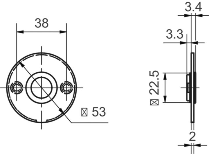 Produktbild Glutz Dr+AMMAvA-cker- und Schl+AMMAvA-sselrosetten Piatto glide 51017/51018 aussen M (Türrosette)