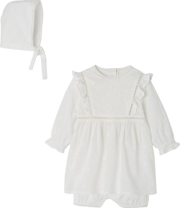 Actual product image Vertbaudet Festliches Baby-Set: Kleid, Spielhose & Mütze (74)