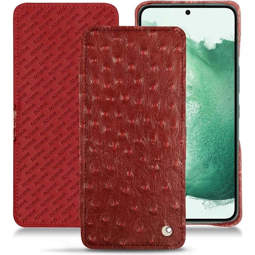 Noreve Lederschutzhülle horizontal (Samsung Galaxy S22+ 5G), Smartphone Hülle, Rot