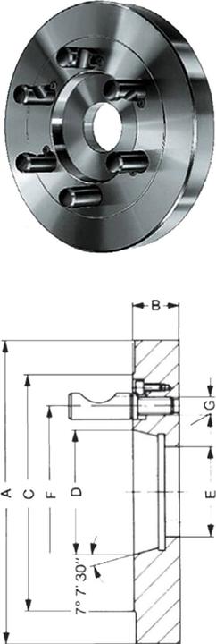 Produktbild Röhm Kurzkegelflansch, Aussen-Ø 315, Kurzkegel 6, ISO 702-2