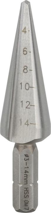 Bosch Professional Zubehör Blechschälbohrer HSS, Sechskantschaft, 3 - 14 mm, 60 mm, 1/4-Zoll (3 - 14 Millimeter)