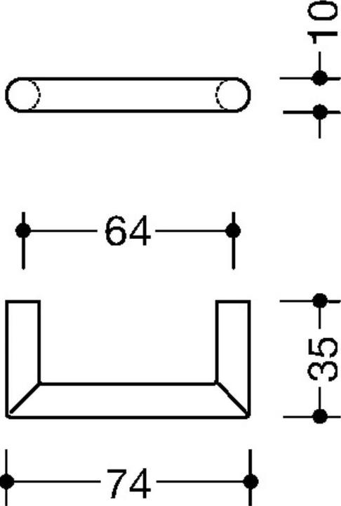 Image du produit Hewi Poignée de meuble 562.10B64 plastique 90 noir profond mat 64 mm Ø 10 mm