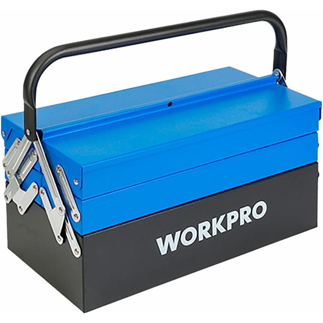 Workpro, Cassetta degli attrezzi, Metal tool box, 5 compartments, 41.5 × 20 × 20 cm