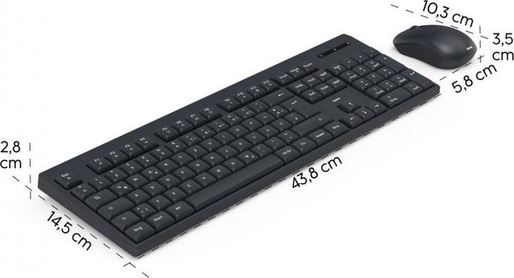 Actual product image Hama Tastatur- und Maus-Set WKM-100 Schwarz (DE, Wireless)