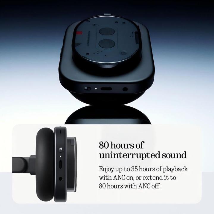Actual product image Nothing Headphone (1) (ANC, 30 h, Cable, Wireless)