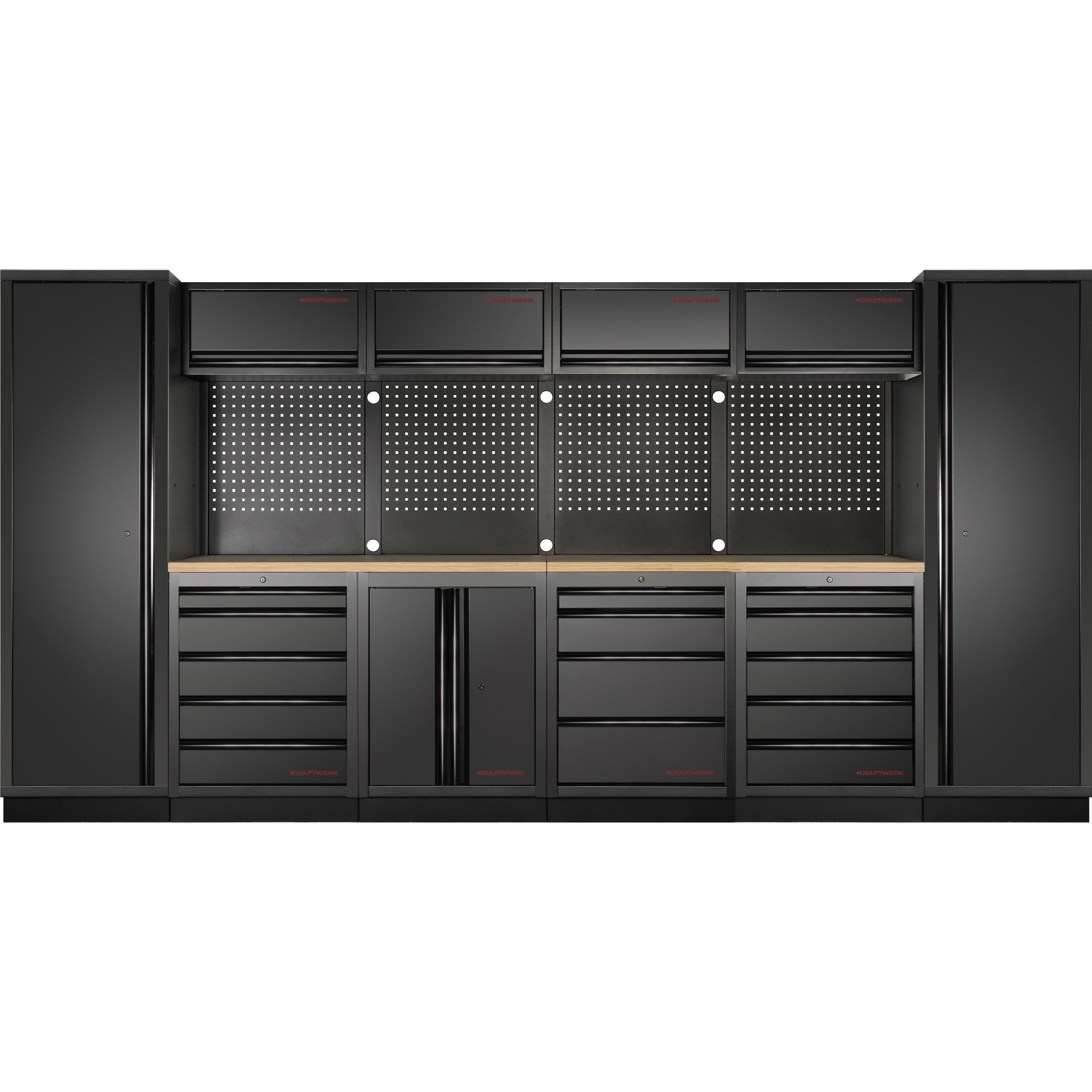 Kraftwerk, Werkstattschrank, MOBILIO-EX BLK Kombi Lochwand Buche (392 cm, 200 cm)
