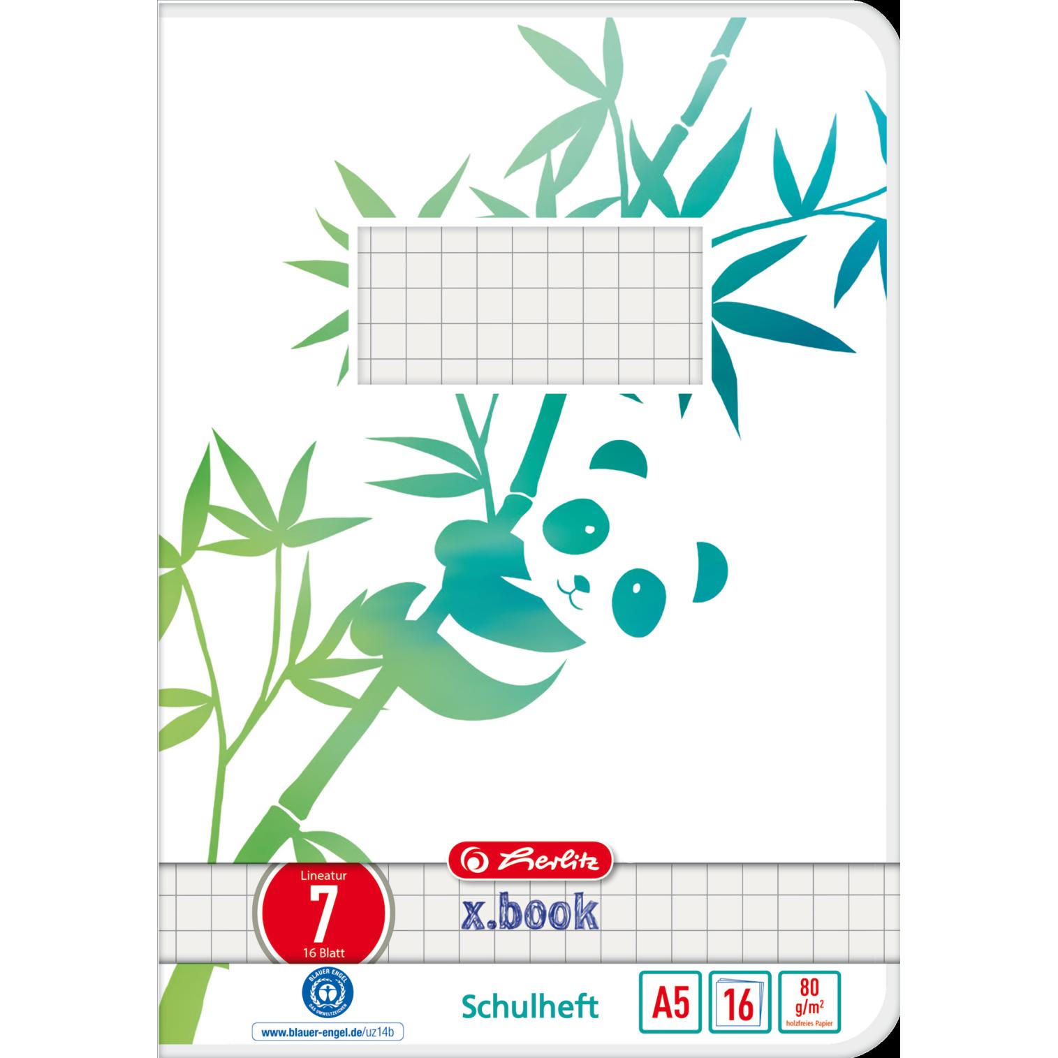 Thumbnail - Herlitz, Heft + Block, GREENline Notizbuch 16 Blätter (A5, Kariert, Weicher Einband)