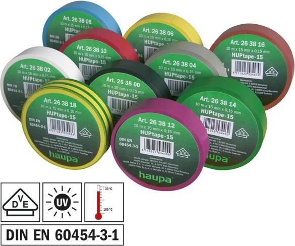 Actual product image Haupa VDE Insulating Tape 15mmx10m, Rainbow 263820 (15 mm)