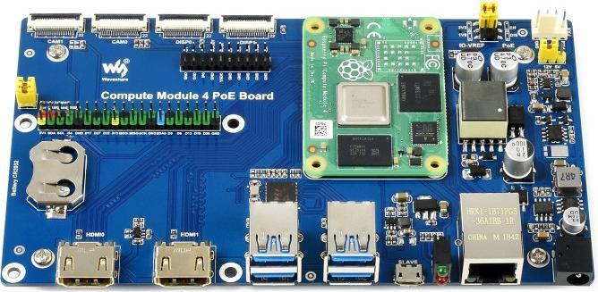 Immagine prodotto WaveShare Scheda Raspberry Pi Compute Module 4 IO con funzione PoE