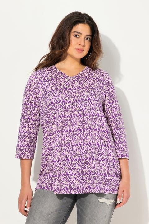 Actual product image Ulla Popken Graphic Print 3/4 Sleeve A-Line Tee (42, 44)