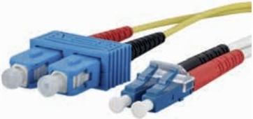 Actual product image Metz Connect 151P1EOJO10E. Cable length: 1 m, Fiber optic cable type: OS2, Connector 1: 2x SC, Connector 2: 2x (CAT7, 1 m)