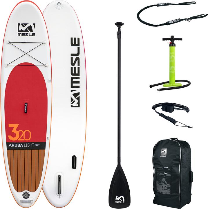 Mesle Stand Up Paddle Board Package Aruba 6.0 Light 10'6 with Bag, Pump, Paddle, Leash (10'6")