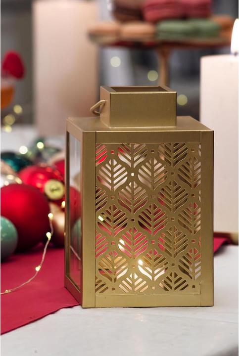 Actual product image Balthasar Lantern Leaf 16 cm, gold