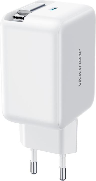 Joyroom GaN USB-C Charger with Retractable Cable 67W - White (67 W)