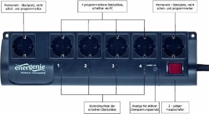 Produktbild Gembird EG-PMS2 (6 x, CEE 7/3, 1.80 m)