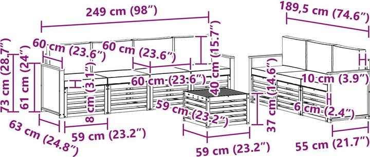 Produktbild vidaXL Outdoor-Sofa