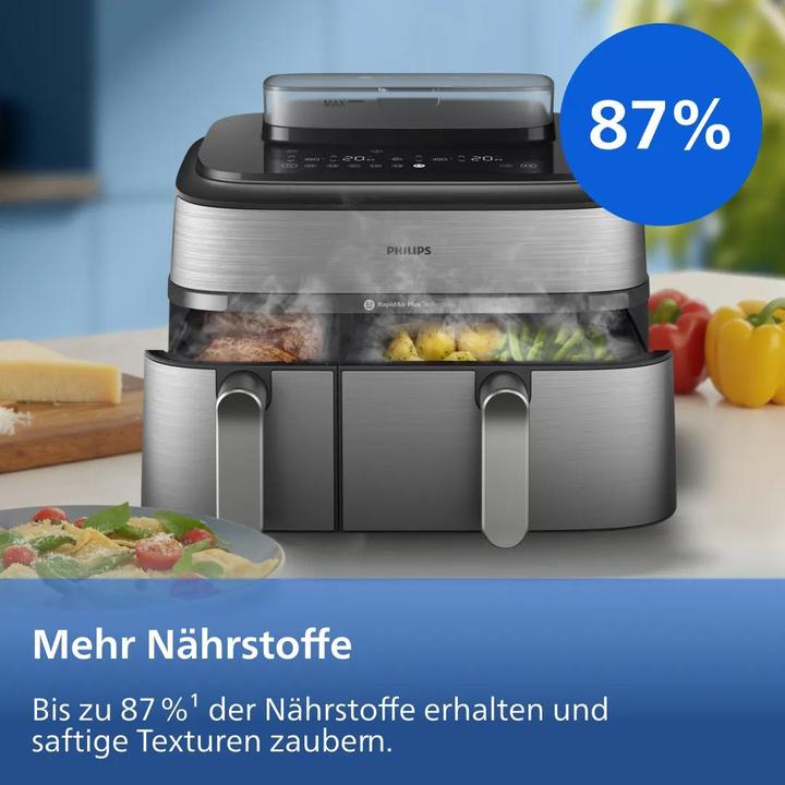 Actual product image Philips Steam Airfryer Dual Basket NA555/00