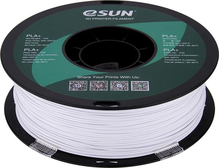 Actual product image eSUN PLA+ Cold White 1.75mm 1Kg (PLA+, 1.75 mm, 1000 g, White)