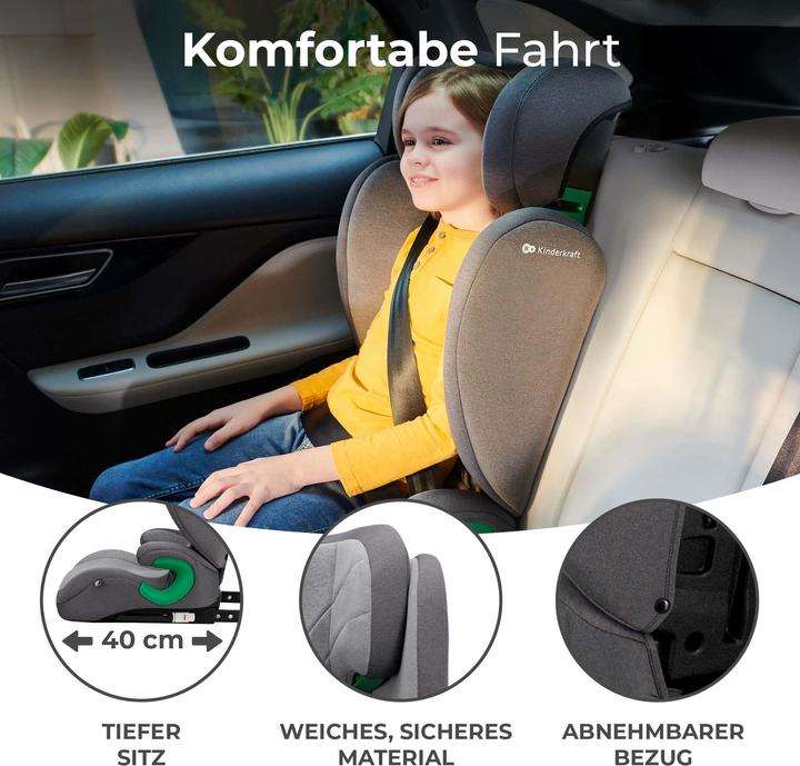 Productafbeelding KinderKraft Junior Fix 2 I-Maat Raket Grijs (Kinderzitje, ECE R129/i-Size standaard)