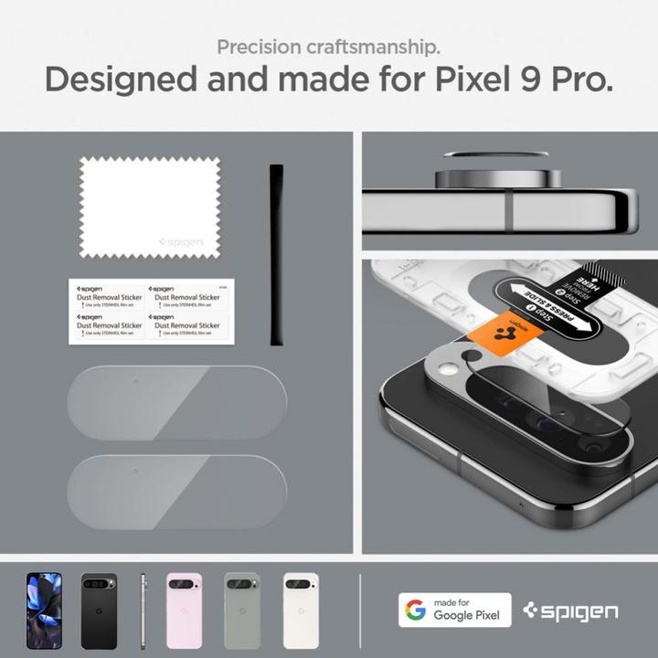 Productafbeelding Spigen EZ Fit Getemperd Glazen Camera Beschermer Google Pixel 9 Pro 2-Pack (2 Stuk, Google Pixel 9 Pro)