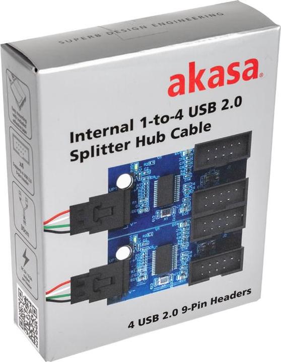 Actual product image Akasa Internal USB 2.0 hub card, incl. 30cm USB cable (4 Ports)
