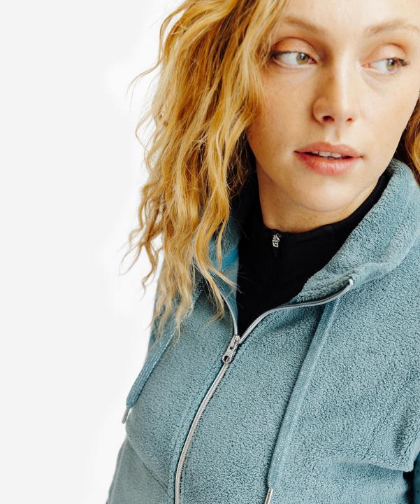 Image du produit Fouganza Sweat équitation zippé chaud femme - 500 vert cendré (XS)