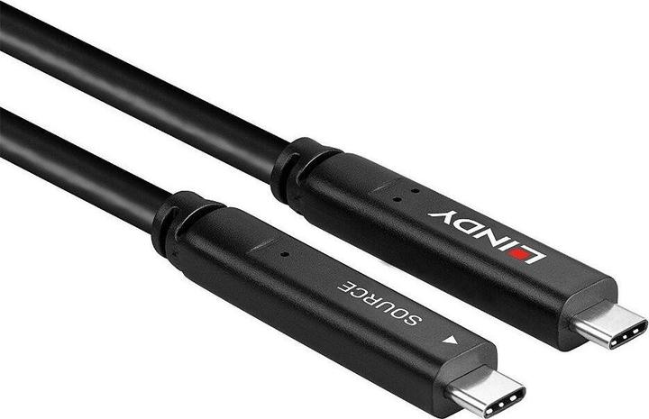 Actual product image Lindy 8m USB 3.2 Gen 1 & DP 1.4 Type C Hybrid Cable 8m extension for USB 5Gbit/s, 4K30Hz for video and 6 (8 m, USB 3.2 Gen 1, 60 W)