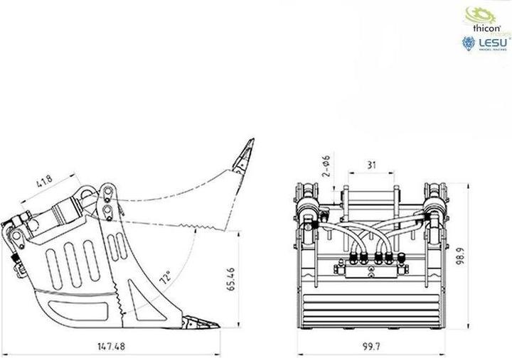 Produktbild Thicon Models 58330 1:14 Klappschaufel 1St.