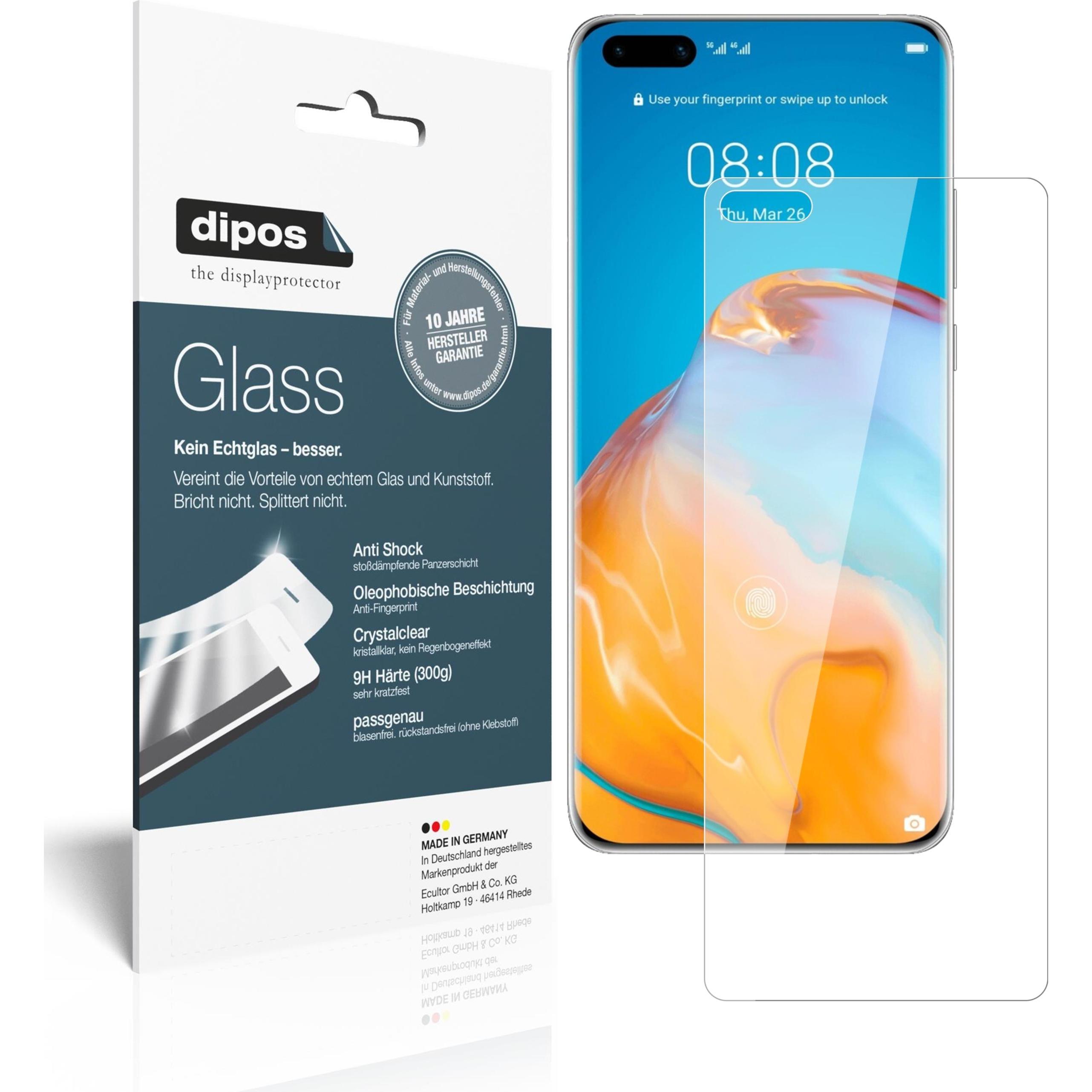 Dipos Displayschutz Anti-Shock (2 Stück, Huawei P40 Pro), Smartphone Schutzfolie, Transparent