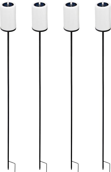 Produktbild ProGarden 4er-Set Solar LED Kerze mit Erdspiess gelb flackernd: Outdoor Garten-Deko, schöne Beleuchtung für dr (4x)