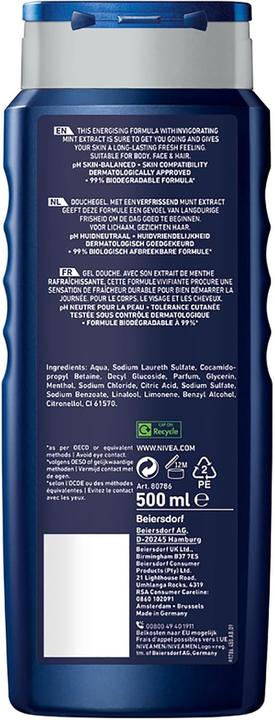 Productafbeelding NIVEA Men Energy Shower Gel 500ml 12x500ML (500 ml)