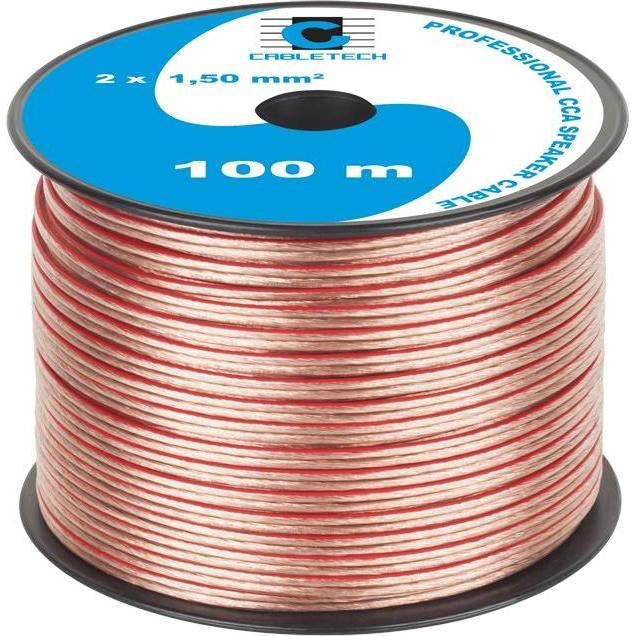 Cabletech CCA 1,5 mm Lautsprecherkabel (0.15 m, 1.50 mm²), Lautsprecherkabel, Transparent