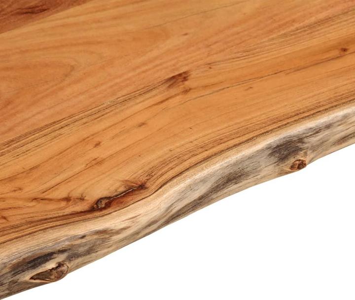 Immagine prodotto vidaXL Piano del tavolo rettangolare con bordo ad albero Piano del mobile in legno massiccio di acacia (80 x 40 x 2,5 cm)
