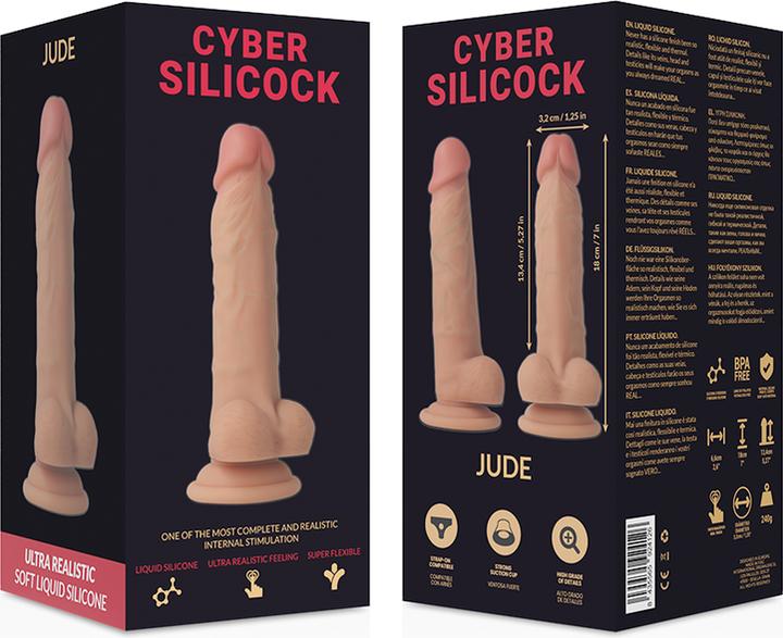 Produktbild Cyber Silicock STRAP-ON JUDE FLÃoeSSIGE SILIKON MIT 3 RINGEN GRATIS 18 CM -O- 3.2 CM