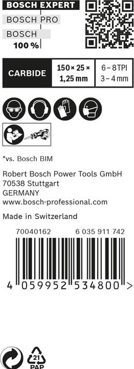 Productafbeelding Bosch Professional Zubehör Expert Multi Material 956 XHM reciprozaagblad, 10 stuks