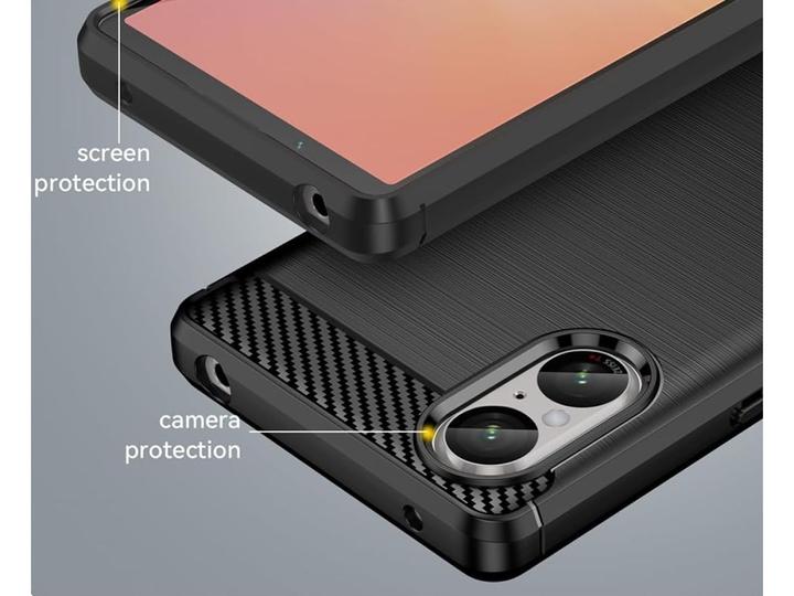 Produktbild Screenguard Sony Xperia 5 V Hülle Carbon Brushed Soft TPU (Sony Xperia 5 V)