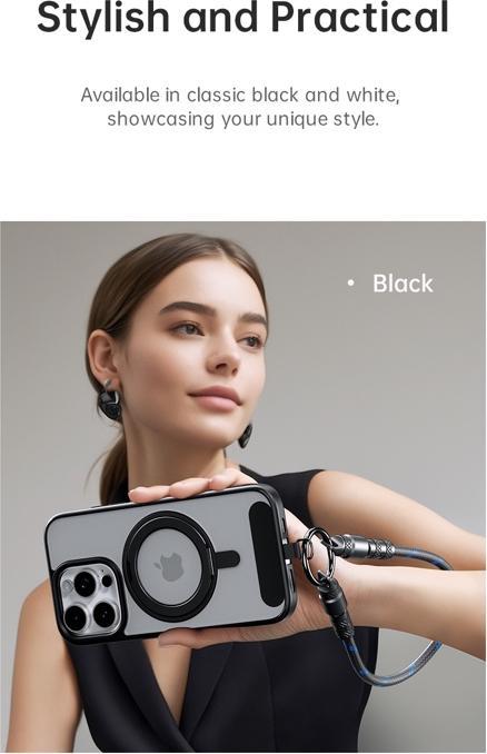 Produktbild Rock R15 Handy-Lanyard mit Ladefunktion – USB-C zu Lightning 27W / C zu C 60W, 30 cm, schwarz (0.30 m)