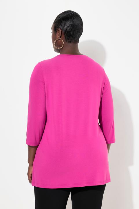 Image du produit Ulla Popken T-shirt manches 3/4, profond décolleté rond (46, 48)