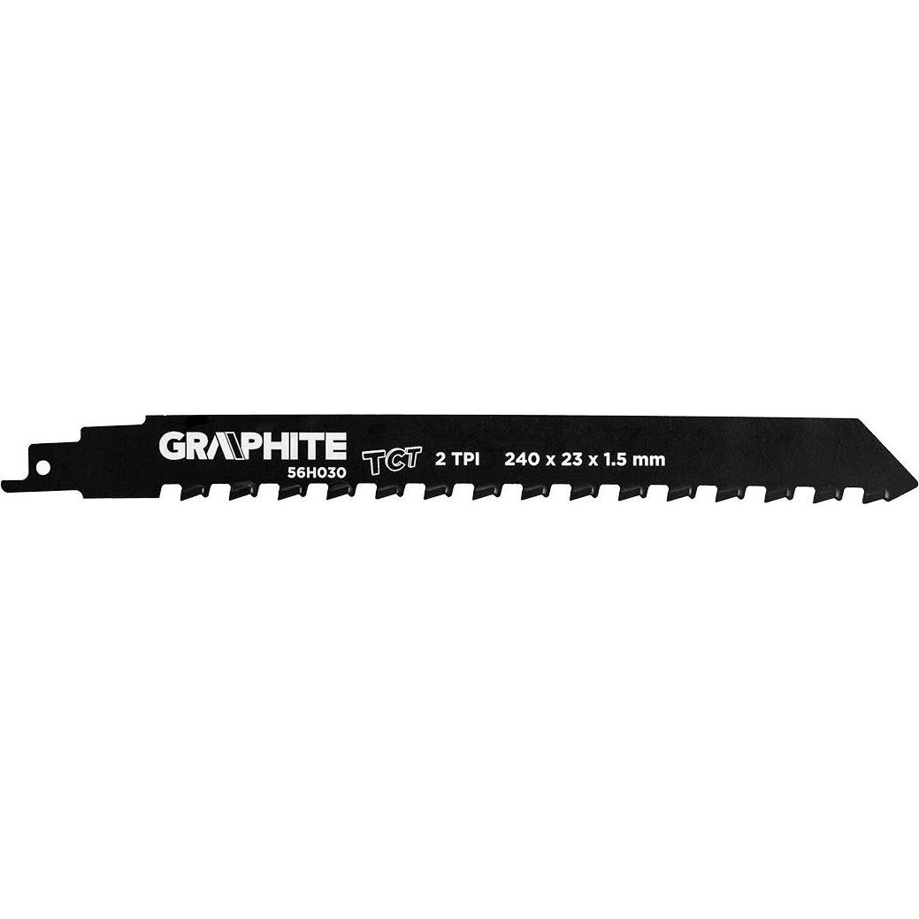 Graphite, Sägeblatt, Reciprocating saw blade, TC, 240 x 23 x 1.5 mm, 2TPI