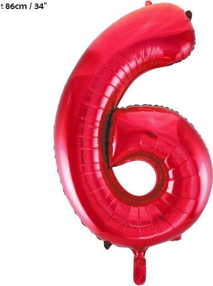 Produktbild Unique Folienballon Zahl "6" (1 x)