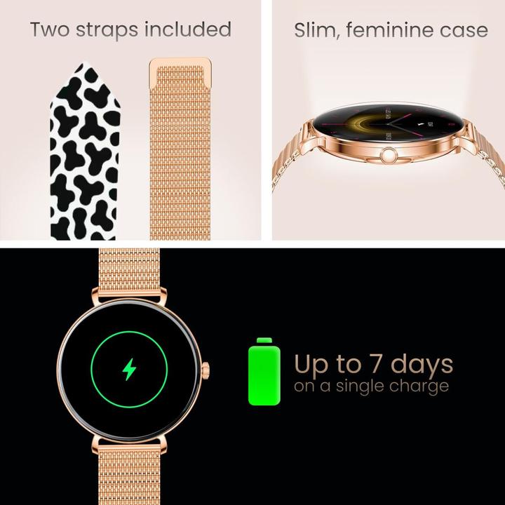 Actual product image Forever Smartwatch SB-370 Rose Gold - Spotted Band