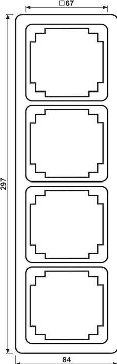 Actual product image JUNG Mounting frame 4f lgr glz CD / CD PLUS Kst CDP584LG