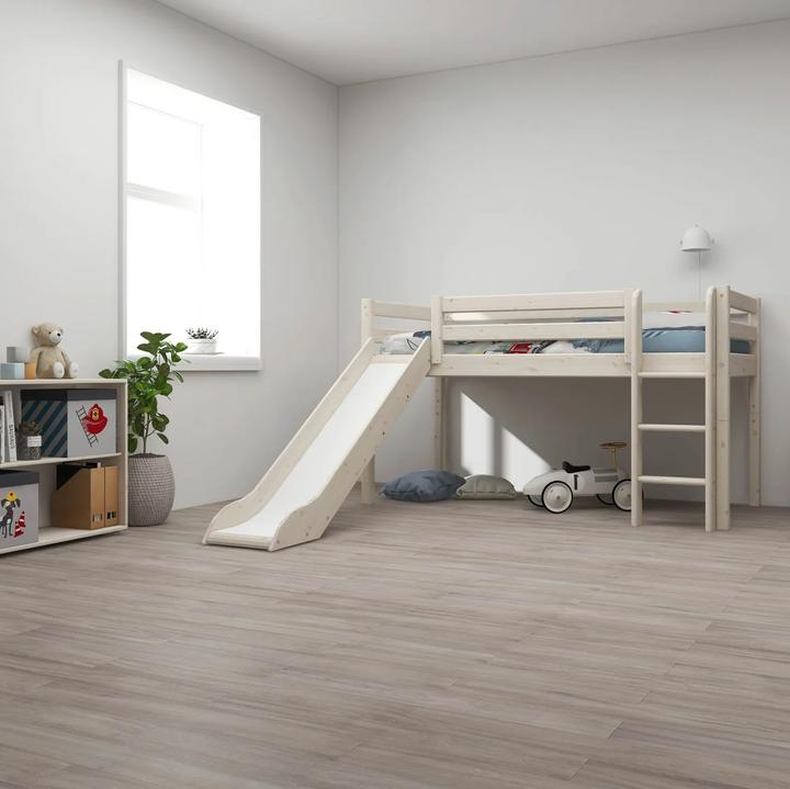 Image du produit Flexa Lit mi-hauteur Classic avec toboggan et échelle droite (90 x 200 cm)