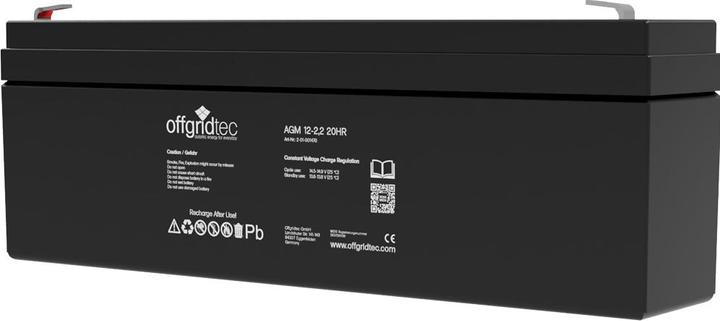 Actual product image Offgridtec ® AGM 2,2Ah 20HR 12V - Solar Battery Extremely cycle resistant (1 pcs., Device specific, 2100 mAh)