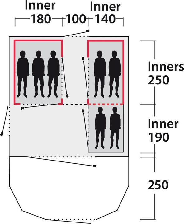 Produktbild Outwell Alabama 7P (Tunnelzelt, 46.80 kg, 7 Personen)