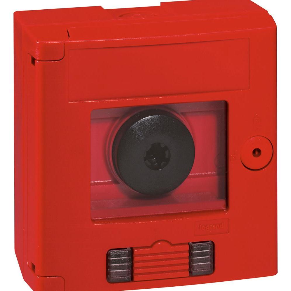 Legrand Sicherheitskasten IP 44 - IK 07 mit Taster und LED-Leuchtmelder, Taster + Schalter, Rot